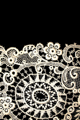Pretty Vintage Victorian Lace on Black Background