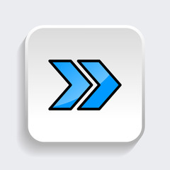 Vector Arrow icon with trendy flat style icon for web site design, logo, app, UI. Blue color isolated on white background