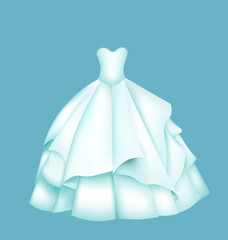 White princess dress. vector
