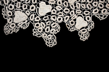 Pretty Vintage Victorian Lace on Black Background