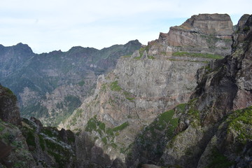 Hiking trail from Pico Arieiro to Pico Ruivo in Madeira, Portugal