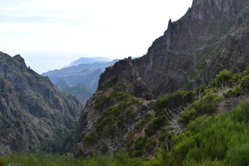 Hiking trail from Pico Arieiro to Pico Ruivo in Madeira, Portugal
