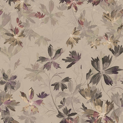 Watercolor seamless pattern. Illustration. Flowers