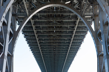 Below the Williamsburg Bridge over the East River in New York City