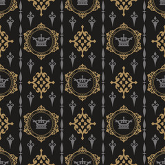 Royal Background, Seamless Pattern. Suitable for Book Cover, Poster, Logo, Invitation. Vector.