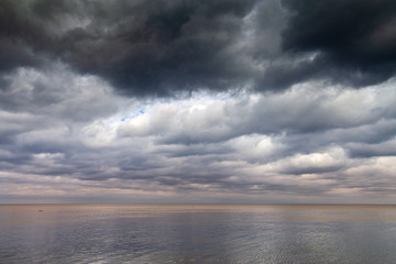 Cloudy day by gulf of Riga, Baltic sea.