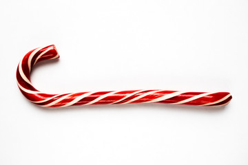 Christmas candy cane isolated on white