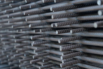 Construction rebar steel work reinforcement in concrete structure of building