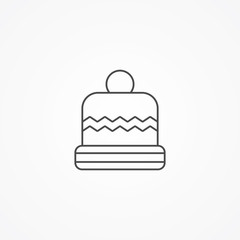 Winter hat vector icon sign symbol