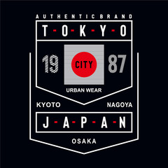 Tokyo,japan typography design tee for t shirt print,vector illustration