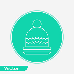 Winter hat vector icon sign symbol