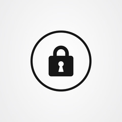 Padlock or lock icon vector. Safe and security symbol.