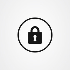 Padlock or lock icon vector. Safe and security symbol.