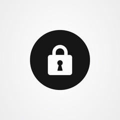 Padlock or lock icon vector. Safe and security symbol.