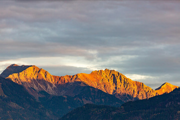 Allgäu - Alpen - Bergkette - Alpenglühen