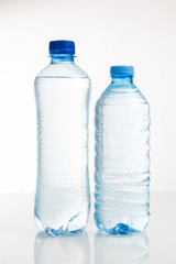 plastic water bottle on a white background