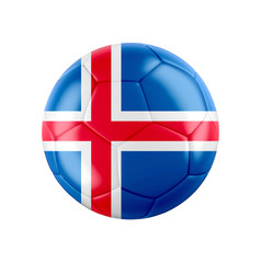 Obraz premium Soccer football ball with flag of Iceland