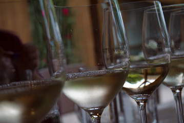 Wineglasses with blurred background