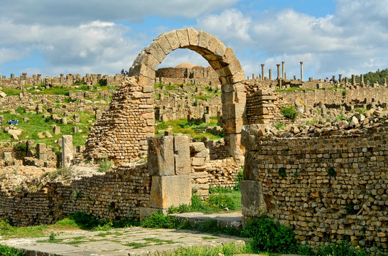 Dj&eacute;mila with some of the best preserved Berbero-Roman ruins in North Africa , Algeria