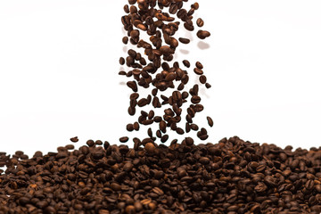 Coffee beans on isolated background. Good for wallpaper and background