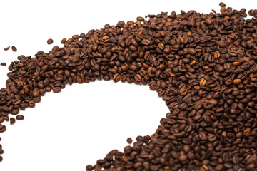 Coffee beans on isolated background. Good for wallpaper and background