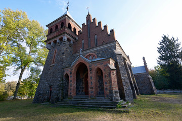 View of Saint Сlaire church (catholic). Gorodivka village, Ukraine