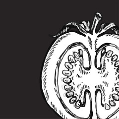 Set of hand drawn tomato. Organic eco food.