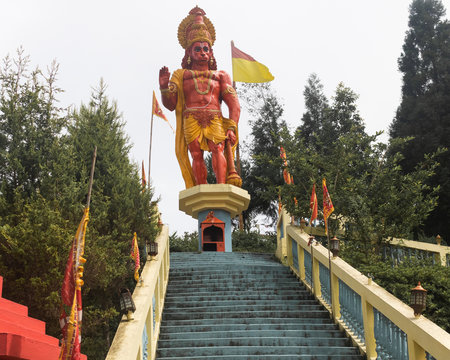 Hanuman statue with a nice view of surroundings.