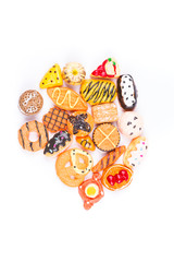 Childs toy plastic foods molded 1/6th scale assorted baked goods