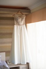 Bride wedding details - wedding white dress for a wife