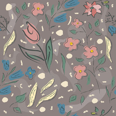 Cute Seamless Pattern with hand drawn elements