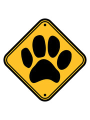 Obraz premium hinweis warnung schild vorsicht pfote zeichen symbol katze hund haustier fußabdruck kätzchen liebe welpe herrchen frauchen clipart design