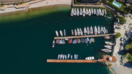 Above of Lake Garda with Boats Pier