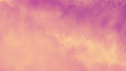 Yellowed purple pink background in old retro color palette with cloudy grunge texture in abstract vintage sky painted design concept