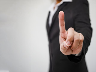 Businessman Pointing finger close up
