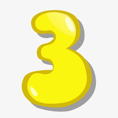 Vector illustration of cartoon drawn children`s numbers.