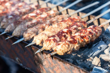 Oriental turkish kebap and shashlik skewer