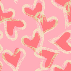 Hearts seamless pattern. 