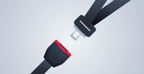 fasten your seat belt poster safe trip safety first concept horizontal flat vector illustration