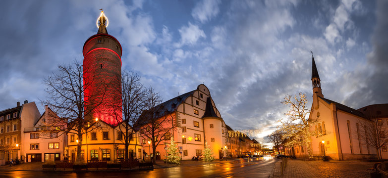 Old bavarian town Kitzingen am Main during christmas time