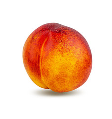 Peach isolated on white background with clipping path