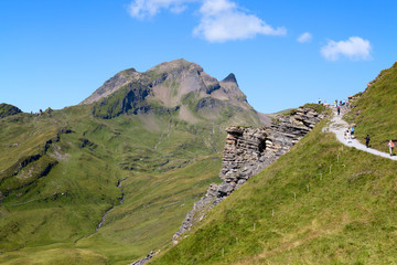 Hiking in swiss alps