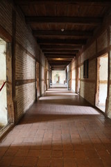 Fototapeta na wymiar Hallway at old monastery