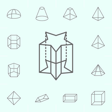 geometric figures, pentagrammic prism outline icon. Elements of geometric figures illustration icon. Signs and symbols can be used for web, logo, mobile app, UI, UX