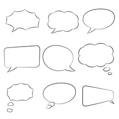 Speech bubbles. Hand drawn sketch