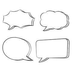 Speech bubbles. Hand drawn sketch