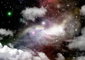 galaxy in a free space. 3D rendering