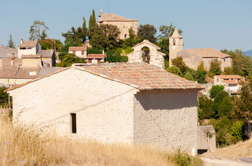 Fototapeta premium chapel with lavender field, Plateau de Valensole, Provence, France