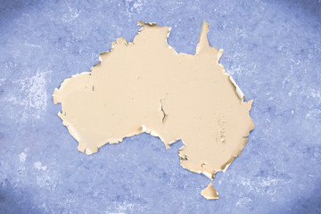 Unusual map of the Australia, map from cracked plaster