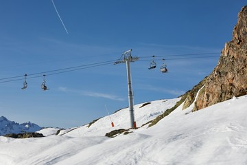 Ski lift in the Alps